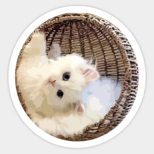 funny cat in cage Sticker